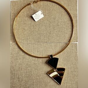 Metropolitan Museum of Art Vintage Deskey Deco Enamel Golden Necklace NWT